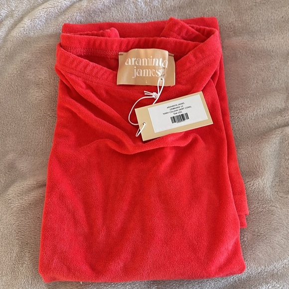 ARAMINTA JAMES Cotton Terry Column Skirt w Side Slit - Coral - L - (12) BNWT Bag - Picture 9 of 12